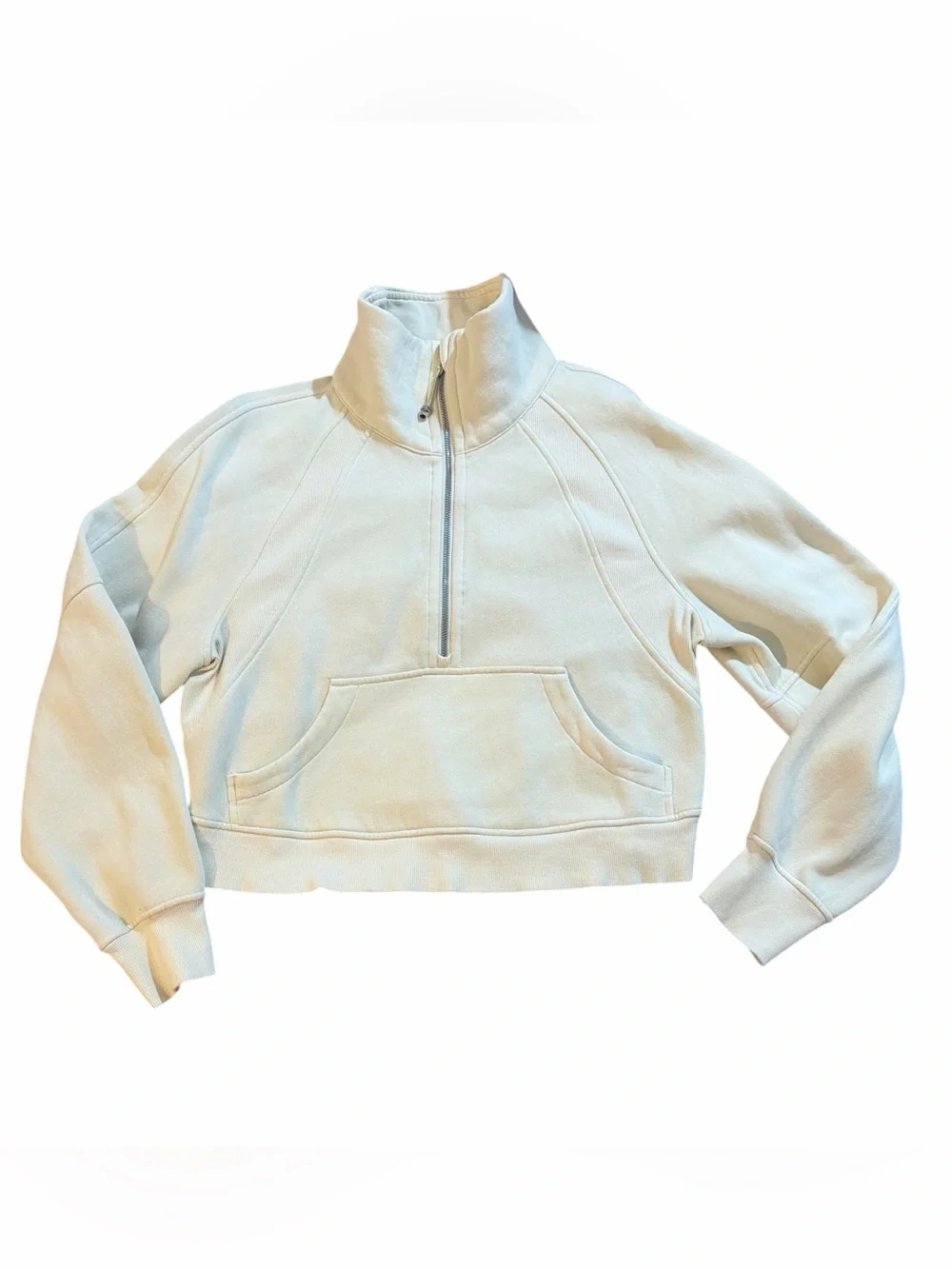 Lululemon Scuba Oversized Funnel Neck Half Zip in Creamy Ivory size XS/Small